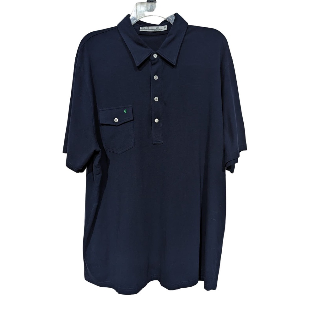 Criquet Navy Blue Men's Polo Short Sleeve sz XXL Created in Austin TX $98 Retail